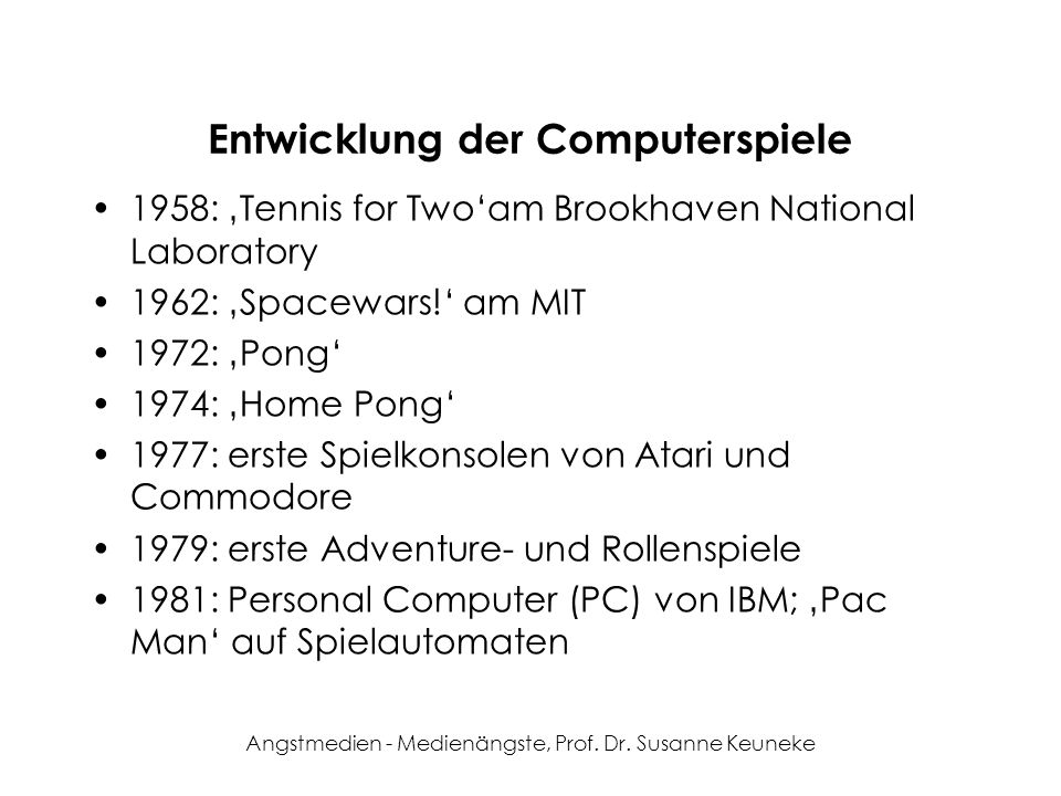 entwicklung der computerspiele entwicklung der computerspiele